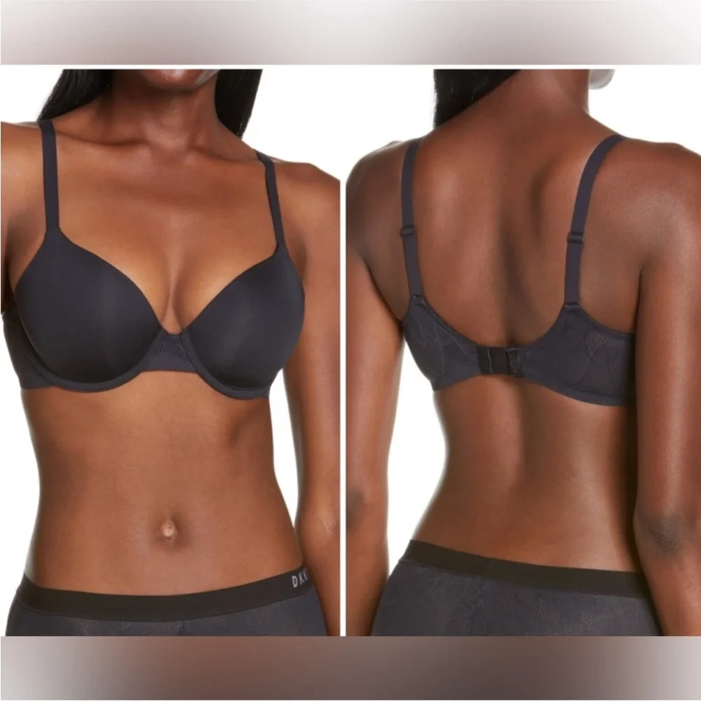 DKNY Lace Comfort Underwire Demi Bra Black Size 34B